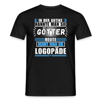 Gods in Antiquity. Today Speech Therapist - Men's T-Shirt - black - Front - AI Model Male 178 light (178cm)
