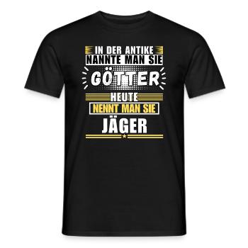 Dieux dans l'Antiquité. Aujourd'hui chasseur - T-shirt homme - noir - Devant - AI Model Male 178 light (178cm)