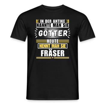 Gods in Antiquity. Today milling cutter - Men's T-Shirt - black - Front - AI Model Male 178 light (178cm)