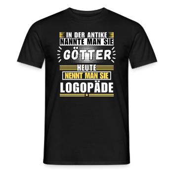 Gods in antiquity. Today speech therapist - Men's T-Shirt - black - Front - AI Model Male 178 light (178cm)