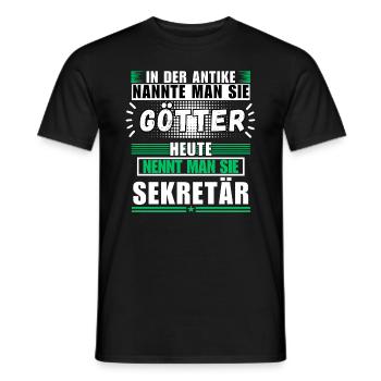 Les dieux dans l’Antiquité. Aujourd’hui secrétaire - T-shirt homme - noir - Devant - AI Model Male 178 light (178cm)