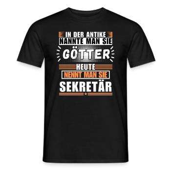 Les dieux dans l’Antiquité. Aujourd’hui secrétaire - T-shirt homme - noir - Devant - AI Model Male 178 light (178cm)