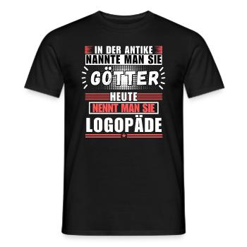 Gods in Antiquity. Today Speech Therapist - Men's T-Shirt - black - Front - AI Model Male 178 light (178cm)