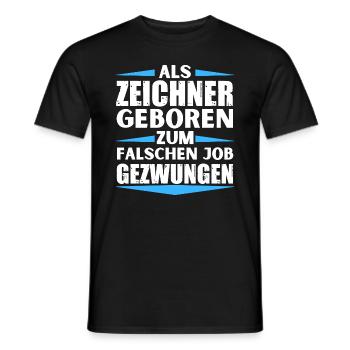 Le dessinateur a atterri dans le mauvais emploi - T-shirt homme - noir - Devant - AI Model Male 178 light (178cm)