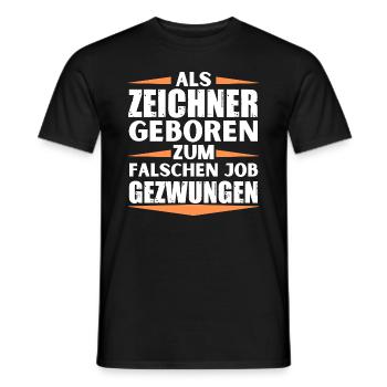 Zeichner im falschen Job gelandet - Männer T-Shirt - Schwarz - Vorne - AI Model Male 178 light (178cm)