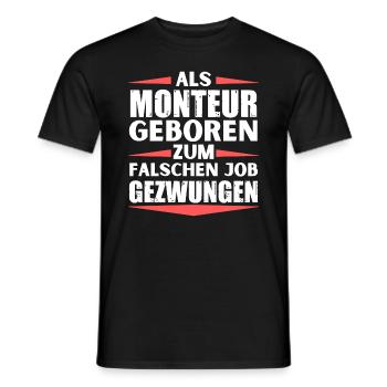 Monteur im falschen Job gelandet - Männer T-Shirt - Schwarz - Vorne - AI Model Male 178 light (178cm)