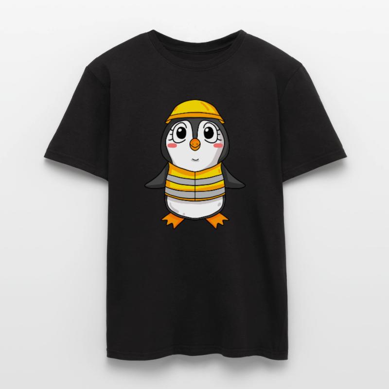Cadeau de construction de maison de construction de maison de pingouin T-shirt homme