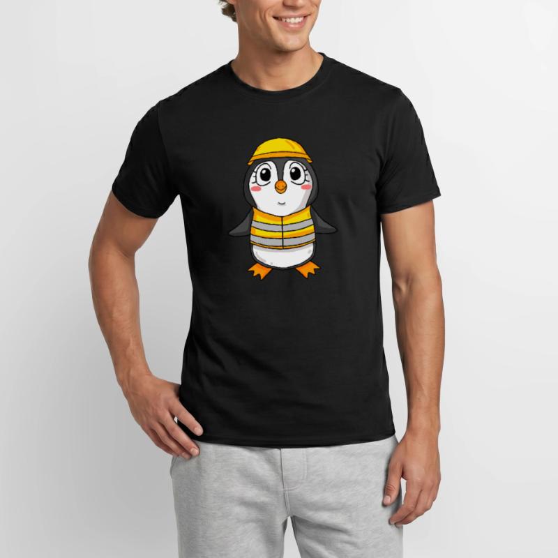 Cadeau de construction de maison de construction de maison de pingouin T-shirt homme