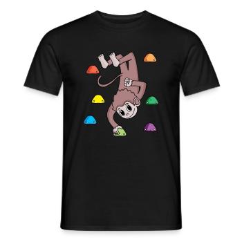 Affe an der Kletterwand - Klettern - Geschenk - Männer T-Shirt - Schwarz - Vorne - AI Model Male 178 light (178cm)