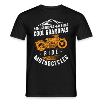 Cool Grandpas Ride Motorcycles - Men's T-Shirt - black - Front - AI Model Male 178 light (178cm)