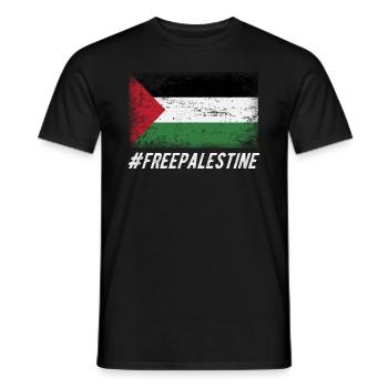 FREE PALESTINE - Men's T-Shirt - black - Front - AI Model Male 178 light (178cm)
