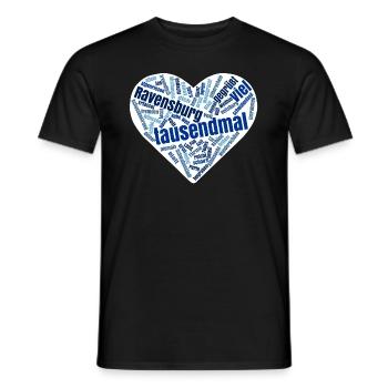 Ravensburg Heart - Men's T-Shirt - black - Front - AI Model Male 178 light (178cm)