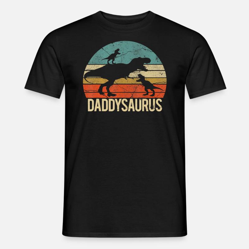 Daddy Dinosaur Daddysaurus 2 Kaksi lasta jouluna - Miesten T-paita - musta
