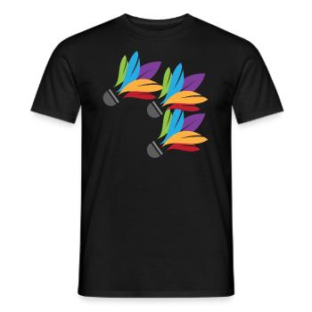 Federbälle - Männer T-Shirt - Schwarz - Vorne - AI Model Male 178 light (178cm)