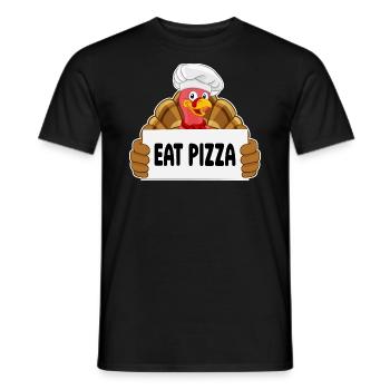 Drôle de dinde de Thanksgiving Mangez de la pizza Adulte végétalien - T-shirt homme - noir - Devant - AI Model Male 178 light (178cm)