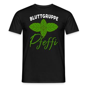 Blutgruppe Pfeffi - Männer T-Shirt - Schwarz - Vorne - AI Model Male 178 light (178cm)