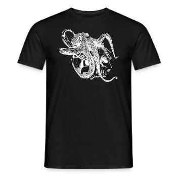Oktopus Kraken auf einem Totenschädel Geschenk - Männer T-Shirt - Schwarz - Vorne - AI Model Male 178 light (178cm)