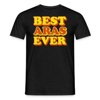 Aras First Name Funny Gift - Men's T-Shirt - black - Front - AI Model Male 178 light (178cm)