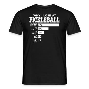 Pickleball Double Pourquoi Je Perds Drôle Jeu De Mots Dire - T-shirt homme - noir - Devant - AI Model Male 178 light (178cm)