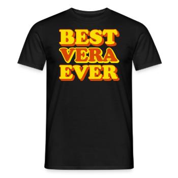 Vera First Name Funny Gift - Men's T-Shirt - black - Front - AI Model Male 178 light (178cm)