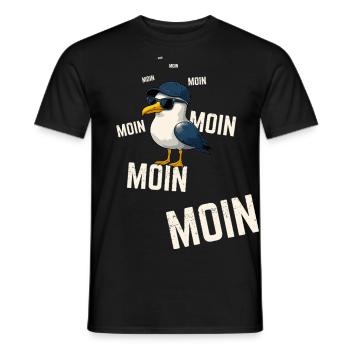 Seagull Moin Maritime North Sea Design - Men's T-Shirt - black - Front - AI Model Male 178 light (178cm)