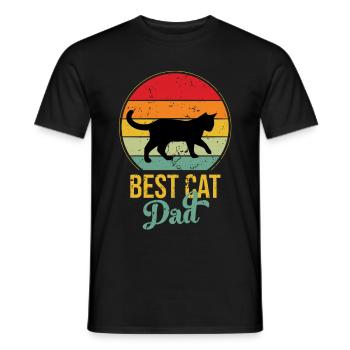 Best cat papa cats papa cat love kittens - Men's T-Shirt - black - Front - AI Model Male 178 light (178cm)