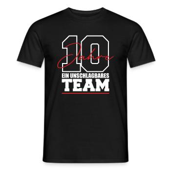 Team 10 Jahre 10. Jubiläum - Männer T-Shirt - Schwarz - Vorne - AI Model Male 178 light (178cm)