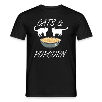 Chats et popcorn Cute Kitty Popcorn Chef - T-shirt homme - noir - Devant - AI Model Male 178 light (178cm)
