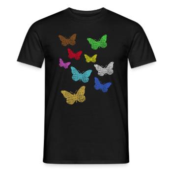 Butterflies Schmetterlinge - Männer T-Shirt - Schwarz - Vorne - AI Model Male 178 light (178cm)
