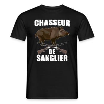 Chasseur De Sanglier Simplement Et parfaitement - T-shirt homme - noir - Devant - AI Model Male 178 light (178cm)