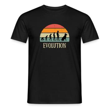 evolution dog man vintage humor geschenkidee - Männer T-Shirt - Schwarz - Vorne - AI Model Male 178 light (178cm)