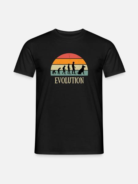 evolution chien homme vintage humour idée cadeau - T-shirt homme - noir