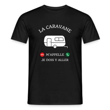 caravane m'appelle humour camping idée cadeau - T-shirt homme - noir - Devant - AI Model Male 178 light (178cm)