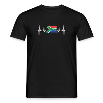 Heartbeat Südafrika Mann Humor Geschenk - Männer T-Shirt - Schwarz - Vorne - AI Model Male 178 light (178cm)