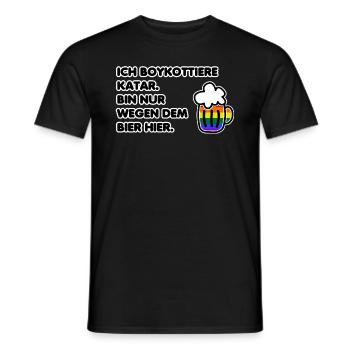 Lustiger Boykott Katar Spruch Sprüche Bier Saufen - Männer T-Shirt - Schwarz - Vorne - AI Model Male 178 light (178cm)