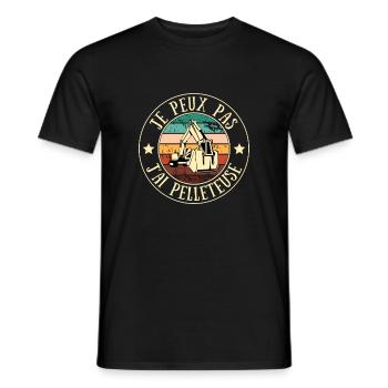 je peux pas j ai pelleteuse homme pelle mécanique - T-shirt homme - noir - Devant - AI Model Male 178 light (178cm)
