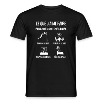 temps libre basket homme humour basketball cadeau - T-shirt homme - noir - Devant - AI Model Male 178 light (178cm)