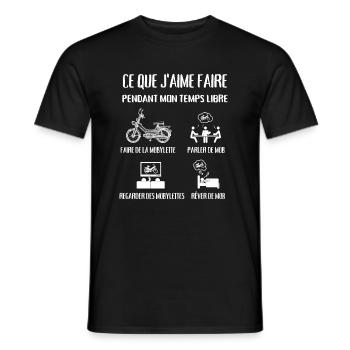 mobylette homme humour mobeur temps libre cadeau - T-shirt homme - noir - Devant - AI Model Male 178 light (178cm)