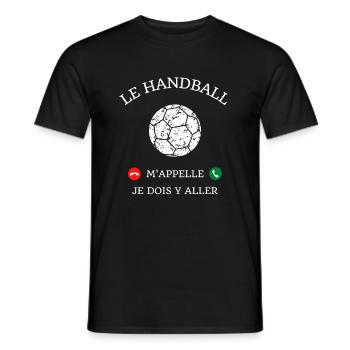 handball m'appelle homme humour handballeur cadeau - T-shirt homme - noir - Devant - AI Model Male 178 light (178cm)