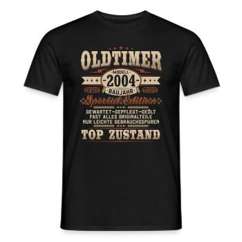 Oldtimer Baujahr 2004 Jahrgang Geburtstag Geschenk - Männer T-Shirt - Schwarz - Vorne - AI Model Male 178 light (178cm)