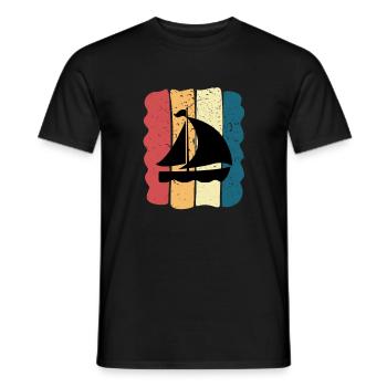 Bootsmann Geschenkidee Matrose Vintage Segelboot - Männer T-Shirt - Schwarz - Vorne - AI Model Male 178 light (178cm)