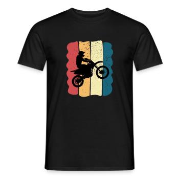 Motocross Men Humor Motorcycle Cross Gift Vintage - Men's T-Shirt - black - Front - AI Model Male 178 light (178cm)