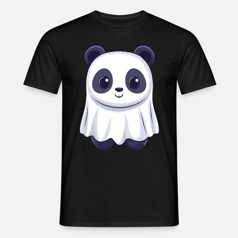 Panda Halloween Comic Ghost - Men's T-Shirt - black