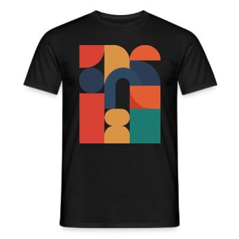 Retro Graphic Design - Abstract Geometry - Men's T-Shirt - black - Front - AI Model Male 178 light (178cm)