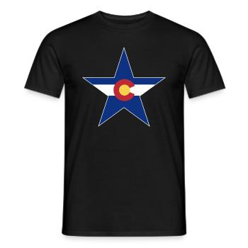 Colorado Fan T-Shirt – Mountains & Adventure - Men's T-Shirt - black - Front - AI Model Male 178 light (178cm)