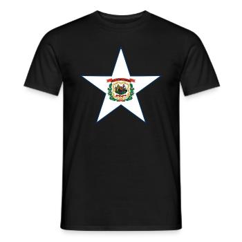 West Virginia Fan Shirt – Natur & Stolz - Männer T-Shirt - Schwarz - Vorne - AI Model Male 178 light (178cm)