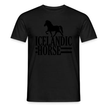 Icelandic Horse: Islandpferd Pferd Pony Merch - Männer T-Shirt - Schwarz - Vorne - AI Model Male 178 light (178cm)