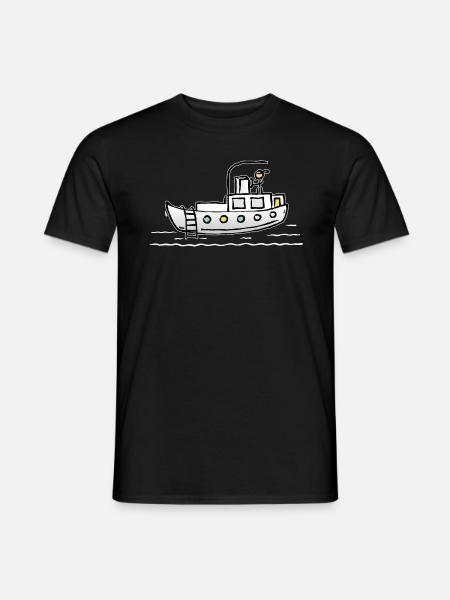 Schiffstour Rundfahrt - Schiff mit Kapitaen - Männer T-Shirt - Schwarz