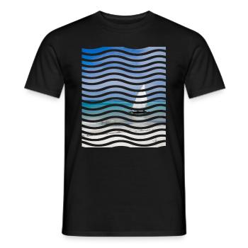 Sailing summer ocean - Men's T-Shirt - black - Front - AI Model Male 178 light (178cm)