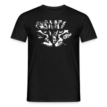 Cat illustration - Men's T-Shirt - black - Front - AI Model Male 178 light (178cm)